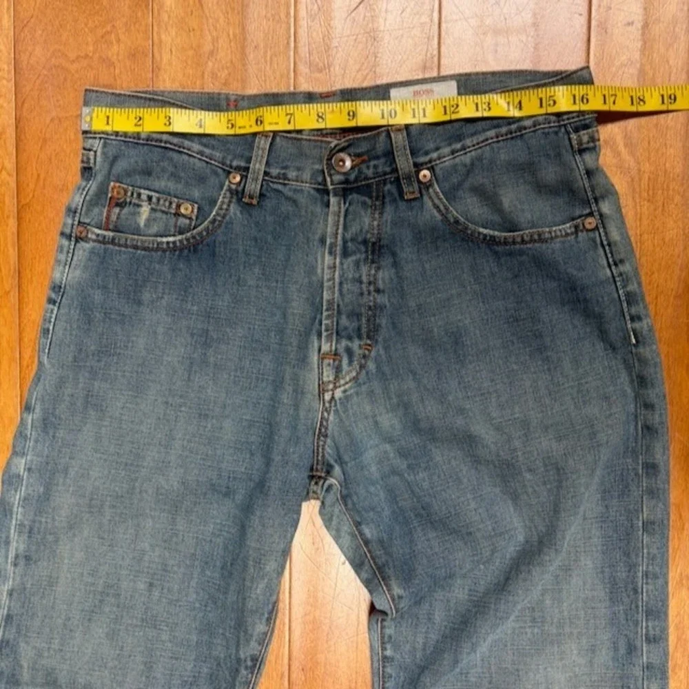 Boss Hugo Boss Selvedge Denim Jeans Comfort Fit Faded Mens Size 33 Designer